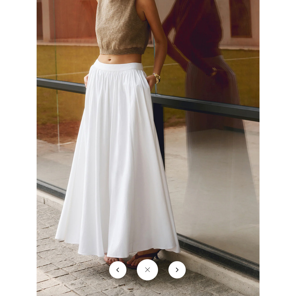 - NWT Commense Linen Pleated Maxi Skirt Sz L - Picture 2 of 5